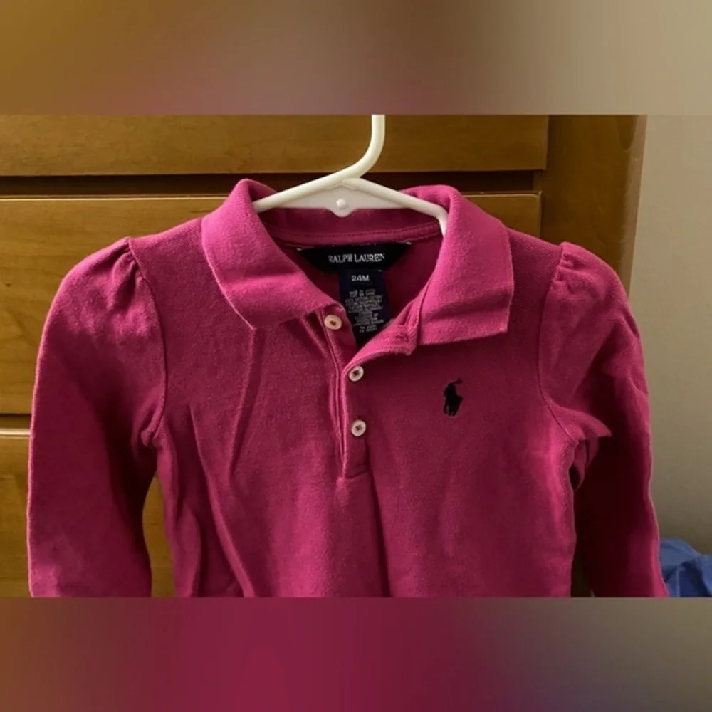 Ralph Lauren Pink Long Sleeve Polo Dress 24M
